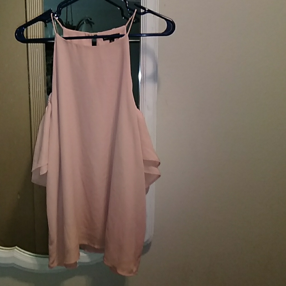 Shinestar Coldshoulder peach Top